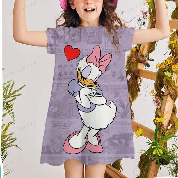 Novedad de verano, vestido para niñas, moda para niñas, vestido para niños Donald, vestido de princesa para niños, pijamas finos para niñas 3T Gao Jinjia LED