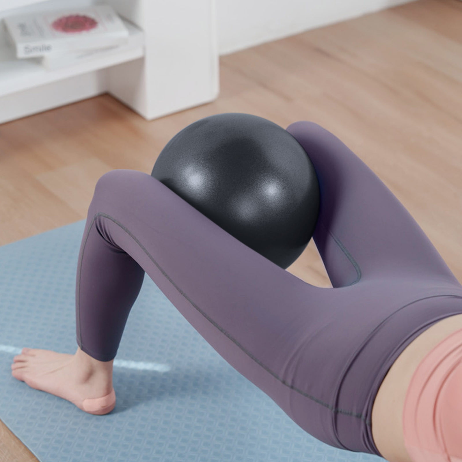 Kokovifyves Mini Yoga Pilates Ball 10 Inch for Stability Exercise Training Gym Burst and Slip Balls with Inflatable Straw