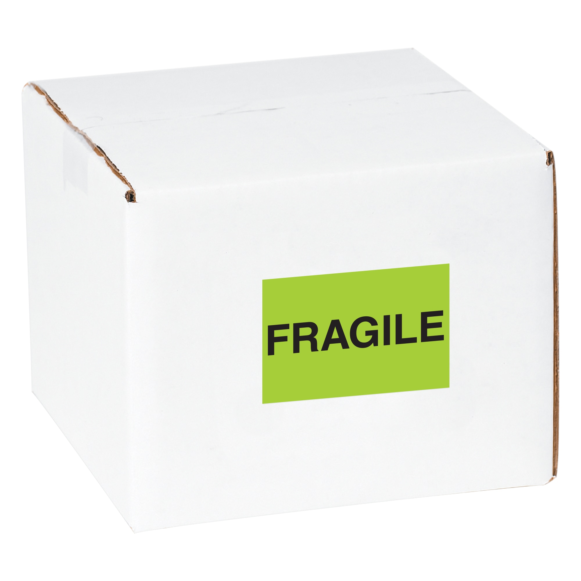 Tape Logic® Preprinted Shipping Labels, DL1056, Fragile, Rectangle, 2" x 3", Fluorescent Green, Roll Of 500