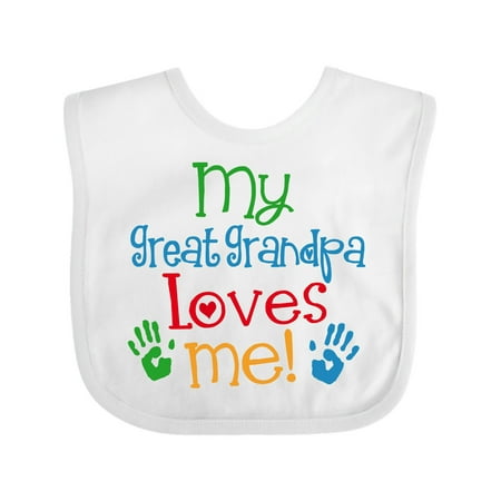 

Inktastic My Great Grandpa Loves Me Gift Baby Boy or Baby Girl Bib