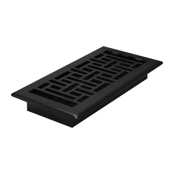 Decor Grates AJH410-BLK Oriental Floor Register, 4x10 Inches, Textured Black Finish