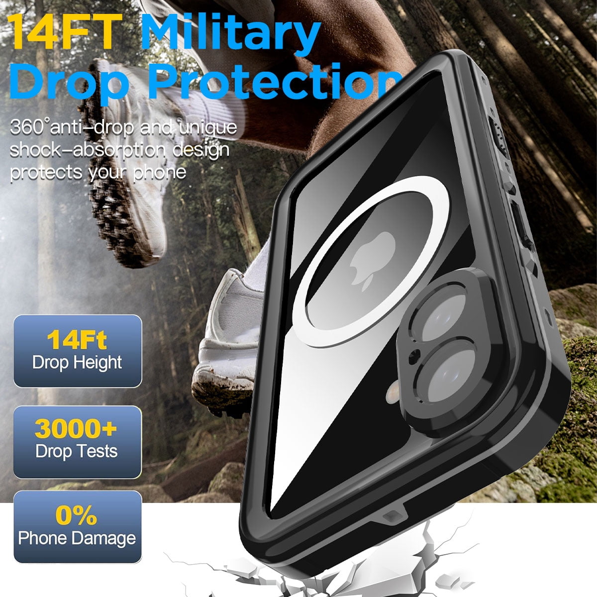 AICase IP68 Waterproof Case For iPhone 16 Pro Max/iPhone 16/iPhone 16 Plus/iPhone 16 MagSafe Cover Shockproof Built-in Screen Protector