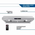 thumbnail image 2 of SNDOAS 30 inch 800CFM Under Cabinet Mount Range Hood 3-Speed RC Exhaust Vent Dishwasher Filter 120V, 2 of 10