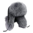 thumbnail image 2 of Sombrero de para hombre, sombrero ruso Ushanka para motociclismo, esquí, senderismo y patinaje. gris, 2 of 7