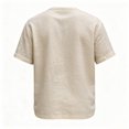 thumbnail image 3 of Zimjoy Mens Cotton Linen T-Shirts Short Sleeve T Shirt Crew Neck Tees Casual Cross Front Basic Tee Tops Khaki L, 3 of 3