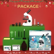 LAKWAR Microscope for Kids Beginners Student,Compound Biological Educational Microscope with Smartphone Adapter Slides Set,Educational Kits Gift