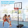 thumbnail image 4 of Basketball Hoop Outdoor 5.2-7ft Adjustable,33in Shatterproof Backboard & High Intensity Base w/Wheels,Portable Basketball Hoop Goal System in Backyard/Driveway/Indoorfor Kids&Youth, 4 of 8