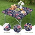 thumbnail image 4 of Pioneer Flower Floral Print Pattern Square Fitted Tablecloth with Elastic Edge,Square Table Cover,Washable Elastic Table Cover for Home Kitchen Party Decor 34"x34", 4 of 6
