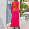 thumbnail image 3 of Vestido largo rosa fuerte a naranja Vestido largo Vestido de mujer vintage, 3 of 5