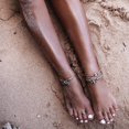 thumbnail image 5 of 2 piezas dos en uno Bohend pulsera en capas vintage brazalete de cuentas de estrella de mar de plata tobilleras multicapa ajustables pulseras cadenas para pies de playa accesorios de joyería ER, 5 of 5