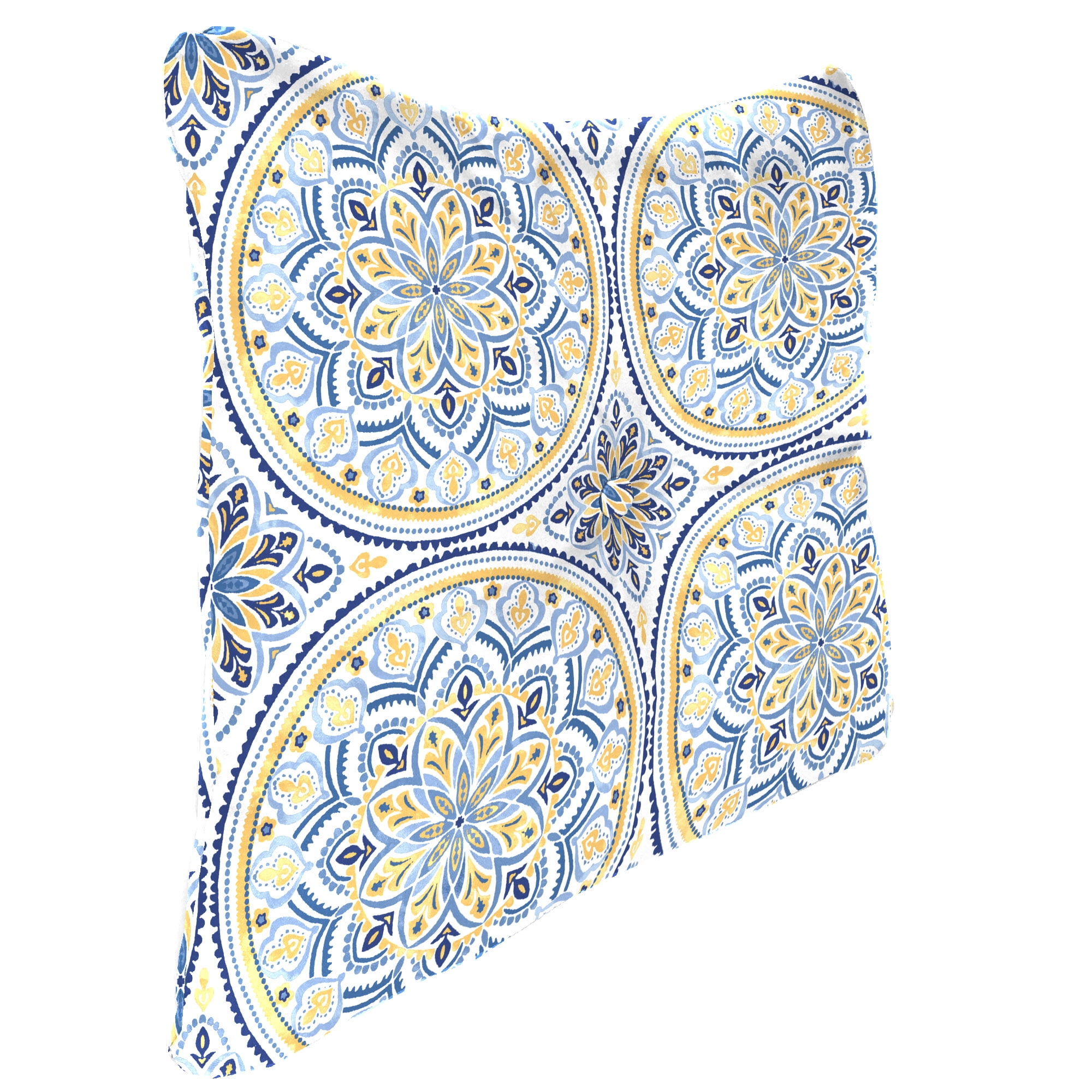 Jordan Manufacturing 24" x 24" Castille Multicolor Medallion Square Tufted Outdoor Deep Seat Chair Back Cushion with Fabric Button (2 Pack)