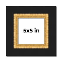 5x5 IN Frame Gold Real Wood Picture Frame Width 2.25 Inches | Interior Frame Depth 0.5 Inches |