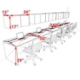 thumbnail image 2 of Five Person Modern No Panel Office Workstation Desk Set, #OT-SUS-SPN45, 2 of 2