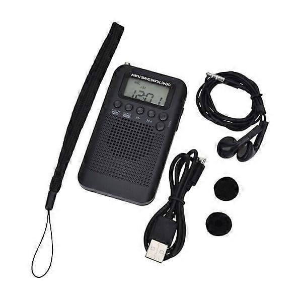 Portable Radio Mini Pocket Radio with FM/Digital Speaker Stereo DSP Receiver with Alarm Clock and Timer