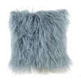 thumbnail image 1 of Coussin en Fourrure d'Agneau Mongole Bleu Mer avec Microgel, 1 of 1