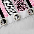 thumbnail image 4 of Manfei Animal Cheetah Zebra Print Curtains Pack of 2 (42x84 Each) for Teens,Bling Glitter Curtains Blackout,Black Pink Bedroom Curtains,Geometric Stripes Home Decor, 4 of 6