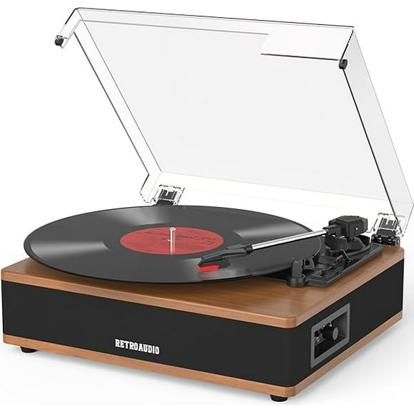 Vinyl Record Player Bluetooth Turntable with Built-in Speakers 3 Speeds