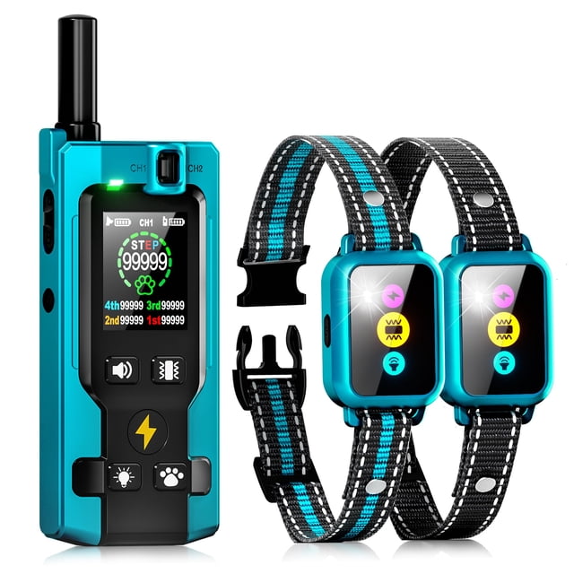 Collar de adiestramiento para perros Frayo para 2 perros con mando a distancia, 1280 m, resistente al agua