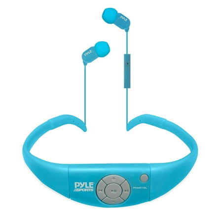 Active Sport Water Resistant BT Hands Free Cordless Stereo Headphones and Headset with Built in Microphone for Call Answering (Blue)