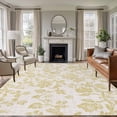 thumbnail image 2 of Farmhouse Yellow Large Area Rugs for Bedroom Living Room, Soft Non Slip Carpet Bedside Rug, Vintage Flower Leaf Botanical Plant Rectangular Floor Cover Kitchen Accent Rug 6'x9' for Dining Room/Office, 2 of 9