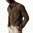 thumbnail image 4 of Ceisia Men's Spring Gift & Summer Vintage Casual Plaid Polychrome Zipper Turndown Collar Long-Sleeve Shirt - 320g Polyester Com fortable Beach &, 4 of 5