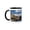 Black/White, variant on 3drose, Cloudy Morning on Central Avenue in Downtown Whitefish, Montana, Usa, 11oz Two-tone Yellow Mug