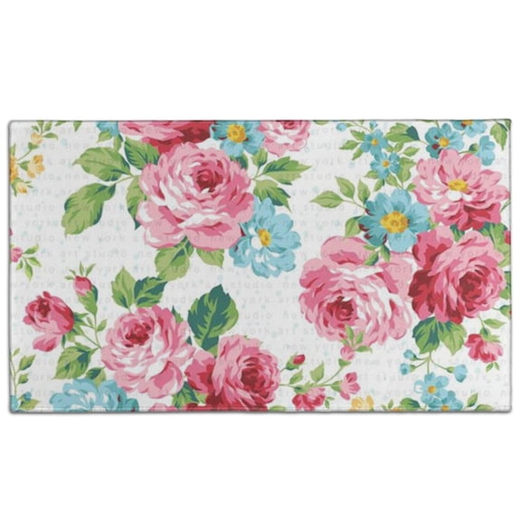 Pioneer Flower Floral Print Pattern Door Rugs,Washable Non Slip Door Mats Indoor,Decorative Door Mats,Entry Mat Indoor for Entrance,Bedroom,Kitchen,Bathroom,17"x30"