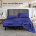 thumbnail image 2 of Top Split Head Flex Sheet Set-for Adjustable Bed-4 Pcs -100% Egyptain Cotton 700 Thread Count - 15-Inch Deep Pocket - Queen Size Royal Blue Solid - Split Down 32 inches from The top, 2 of 5