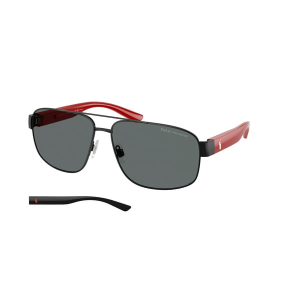 Sunglasses Polo PH 3156 922381 Semi Shiny Black Polar Dark Gr