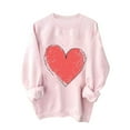 thumbnail image 2 of VgaVtl Womens Sweatshirts Oversized Valentines Long Sleeve Womans Tops Pink Soft Pullover Heart-shaped Festivals Tops, 2 of 4