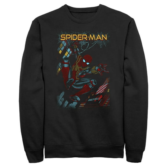 Men's Marvel Spider-Man: No Way Home Slinging Cover Sweatshirt Black Large