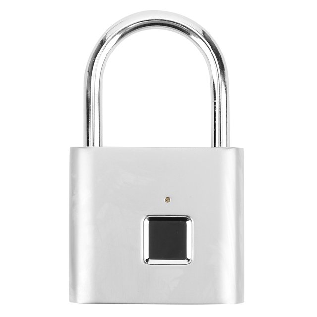 Electronic Padlock Zinc Alloy Padlock USB Rechargeable Keyless Padlock, Fingerprint Padlock, Padlock Cabinet for Backpack Luggage Anti-theft Silver,Black