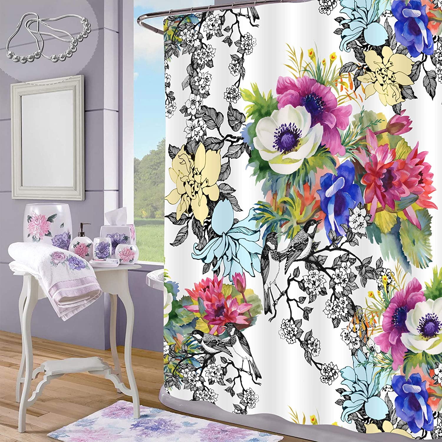 Colorful Flower Painting Painting Flower Painting Painting Shower Curtain Colorful Floral Colorful Flower Shower Curtain