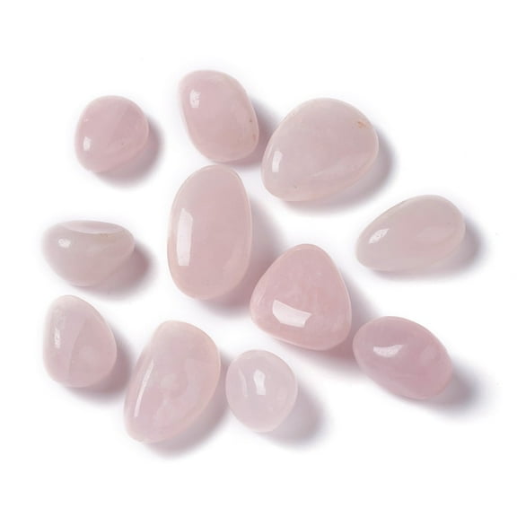 Natural Rose Quartz Beads Tumbled Stone Healing Stones for 7 Chakras Balancing Therapy Vase Filler Gems No Hole/Undrilled 17~27x13~20x9~12.5mm 187pcs/1000g.