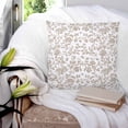 thumbnail image 3 of 20x20 Pillow Covers Set of 2, Khaki Flower Throw Pillow Covers Decorative Couch Cushion Case, Vintage Farmhouse Boho Leaf Spring Plant Microfiber Square Pillowcases for Bedroom Car Living Room, 3 of 7