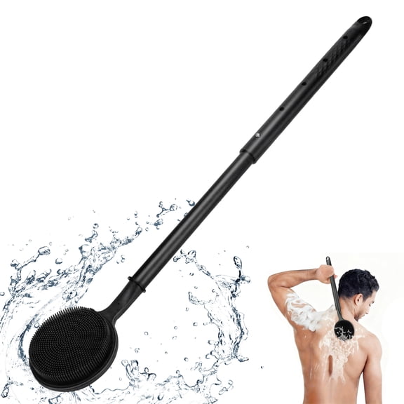 FIXPARTS Silicone Back Scrubber for Shower,23.5" Soft Exfoliating Shower Brush,Adjustable Back Brush