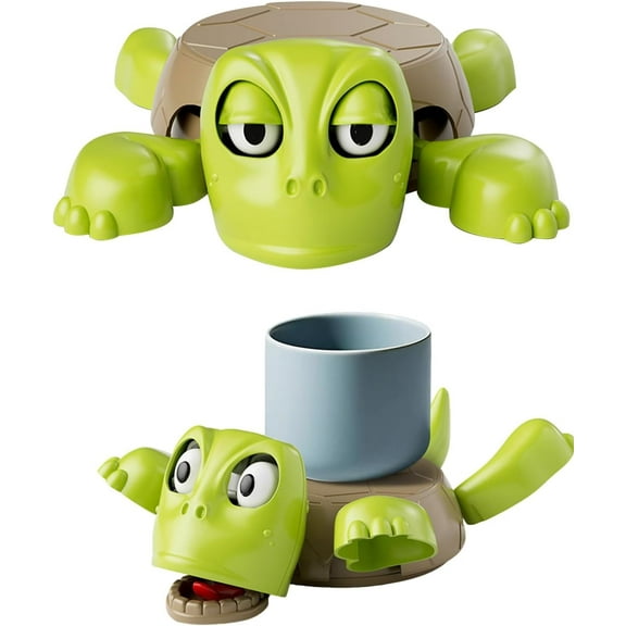 Turtle Cup Holder, 3D Printed Turtle Coaster with Funny Expression, Open Eyed When Put a Glass on Back Mug Mat for Car Desk