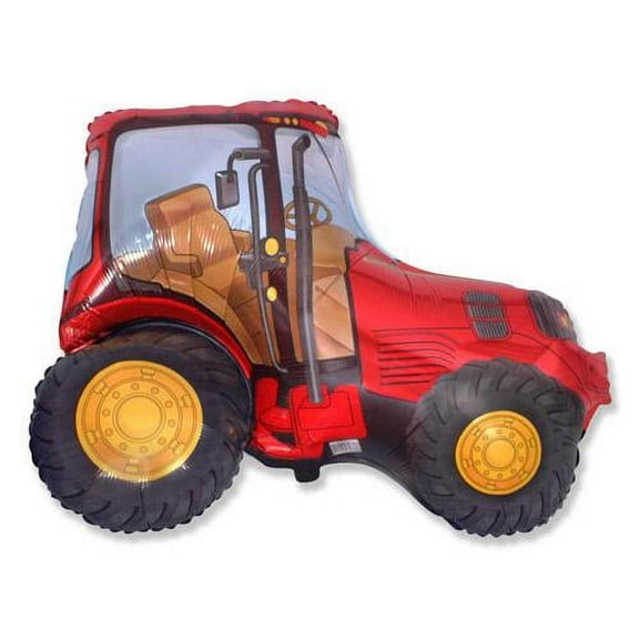 LOONBALLOON Farm Animals Balloons, 37″ TRACTOR - RED