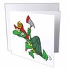 3dRose Funny Fireman Firefighter Turtle Cartoon, Greeting Cards, 6 x 6 inches, set of 12