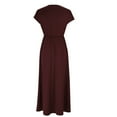 thumbnail image 4 of Baikeli Sale Dresses for Women Women's Solid Color Sleeveless Long Skirt with V-Neck Loose Hem Dress Casual Dresses for Women, 4 of 7