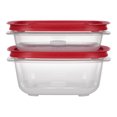 thumbnail image 1 of Rubbermaid 4.92- and 7.81-Cup EasyStore Square Food Storage Containers with Lids, 2 Pack, 1 of 8
