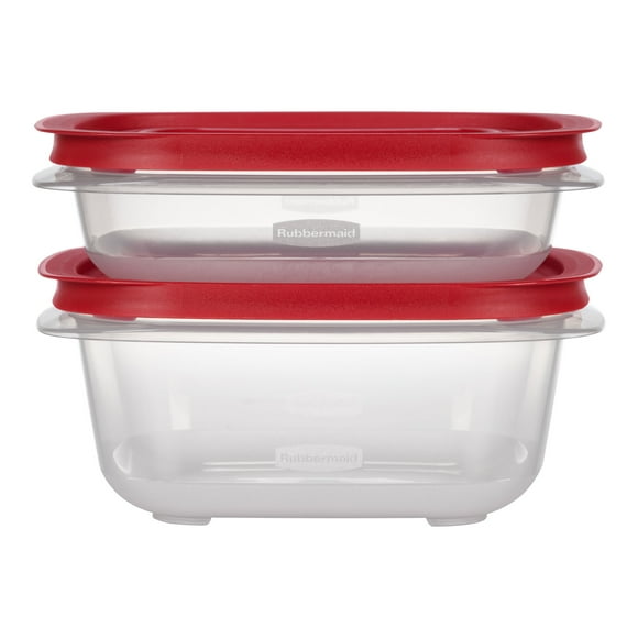 Rubbermaid 4.92- and 7.81-Cup EasyStore Square Food Storage Containers with Lids, 2 Pack