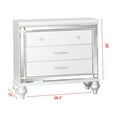 thumbnail image 3 of Sterling Mirror Framed Nightstand Made with Wood in White, 3 of 3