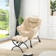 thumbnail image 2 of Moderno lounge lazy chair con ottoman: leisure sofa armchair para sala de estar, dormitorio, dorm, y oficina con footrest y side pocket, 2 of 7