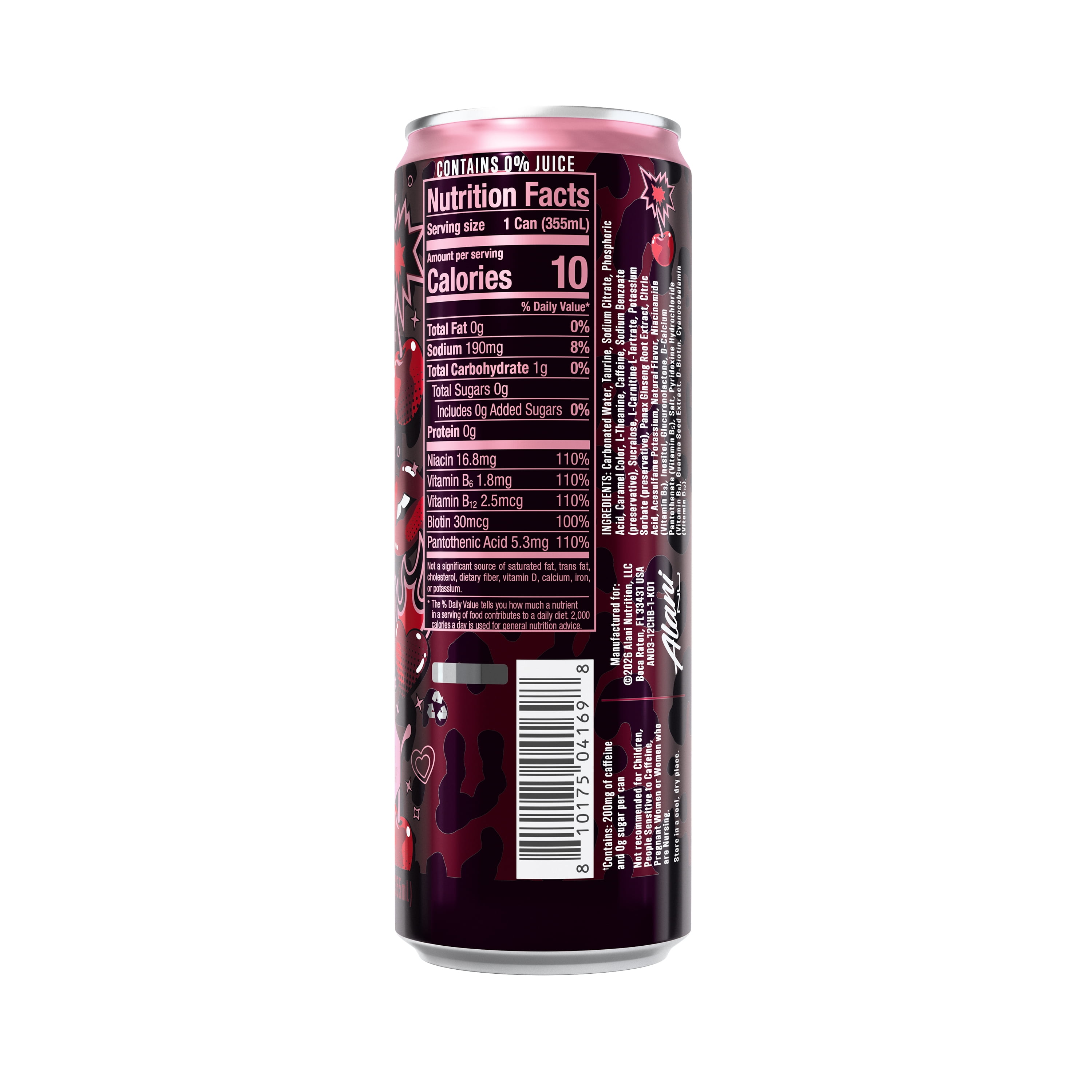 Alani Nu Energy Drink, Cherry Bomb 12 fl oz Single Can