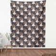 thumbnail image 4 of Ambesonne Tropical Fabric by the Yard Upholstery, Flowers Foliage Vintage, 2 Yards, Pale Taupe and Dark Purple, 4 of 5