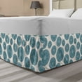 thumbnail image 1 of Oriental Bed Skirt, Continuous Spirals and Dots Circles Motif on Pastel Tone Backdrop, Elastic Bedskirt Dust Ruffle Wrap Around for Bedding Decor, 4 Sizes, Pale Eggshell Slate Blue, by Ambesonne, 1 of 2