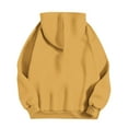 thumbnail image 4 of Oversized Hoodies with Pocket Women Cotton Plain Pullover Hooded Sweatshirts Sweater Long Sleeve Fleece Lined Tops (M, Yellow), 4 of 5