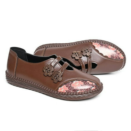 

NECHOLOGY Womens Dress Casual Shoes Women s Fashion Soft Leather Beef Tendon Soft Casual Shoes for Women Arch Support Brown 9