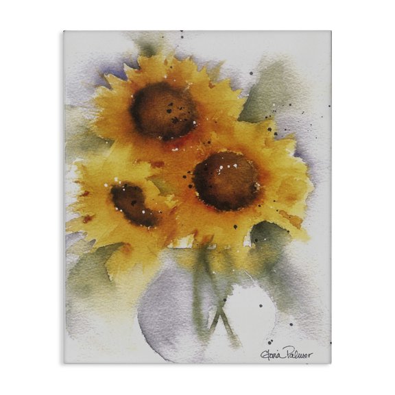Stupell Industries French Country Sunflower Bouquet Watercolor Style Canvas Art, 24 x 30, by Gloria Palmer